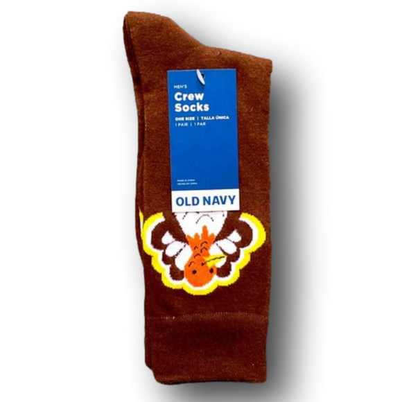 3/$18 Thanksgiving Turkey Funny Novelty Crew Socks - NWT - Picture 1 of 2
